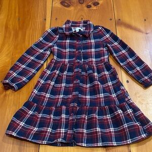 BISCOTTI COLLEZIONI 6 Red Tartan Plaid Flannel Holiday Dress Puff Sleeve